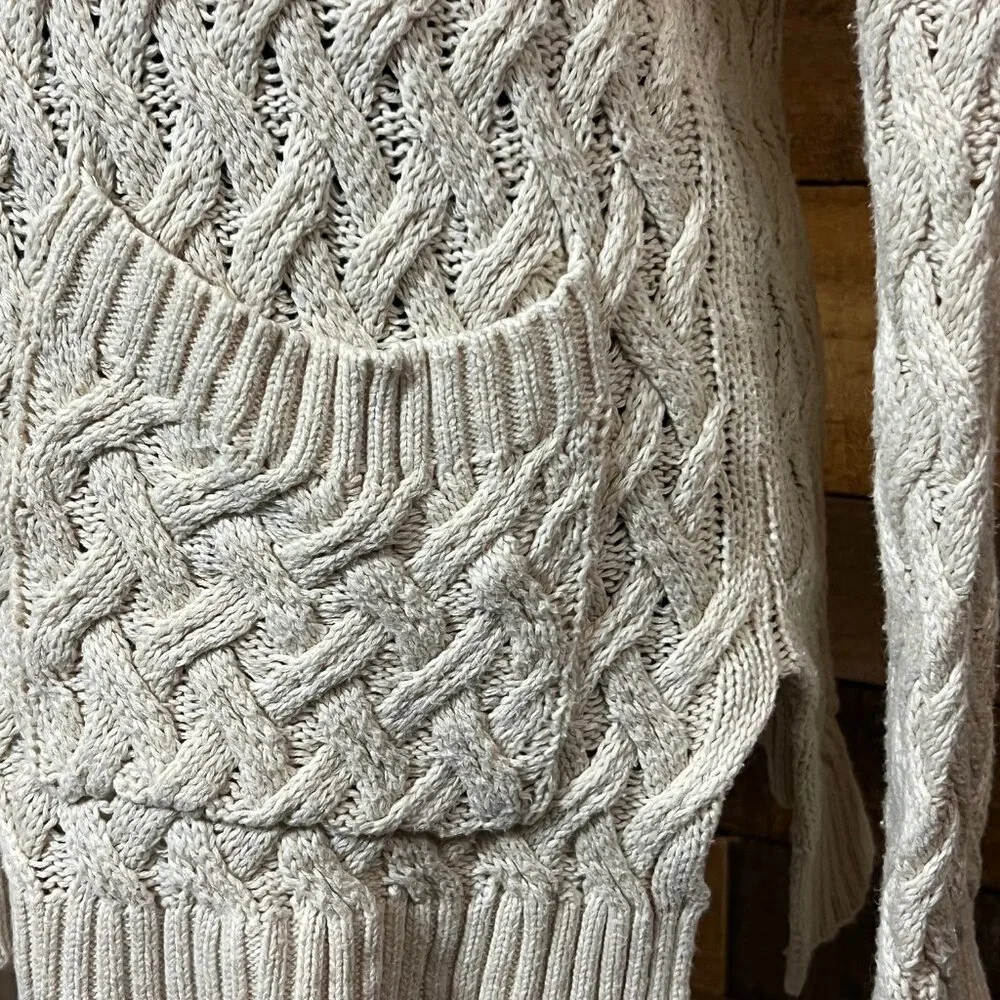 Jeanne Pierre Womens Tan Knit Sweater with Pockets Size Small - Picture 2 of 6